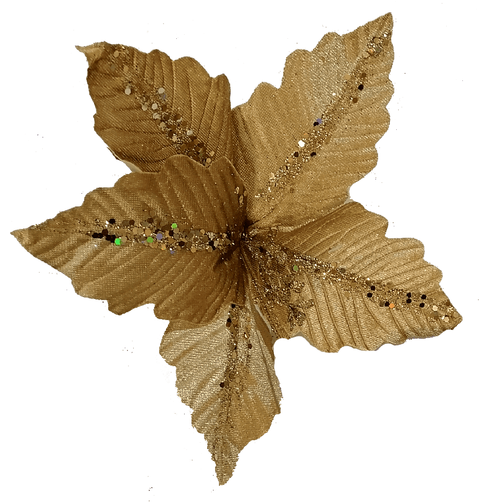 Flor Artificial De 30cm Dorado Con 5 Petalos