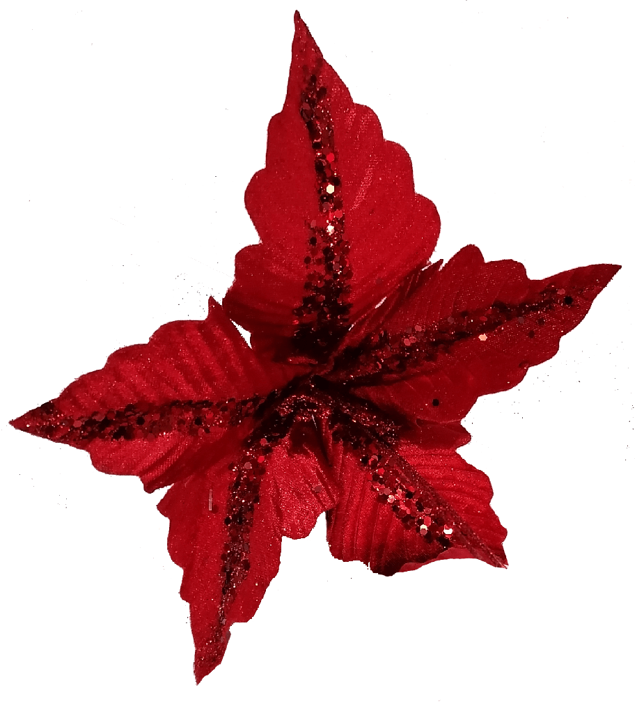 Flor Artificial De 30cm Rojo Con 5 Petalos