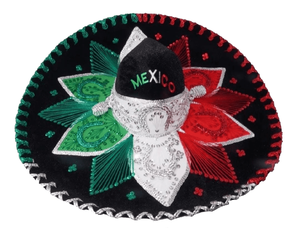 Sombrero Charro Fino Tricolor con México