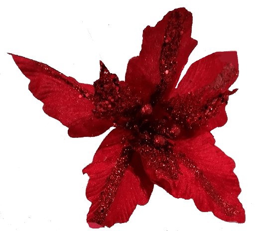 [FLA01716R] Flor Artificial De 34cm Rojo/Rojo