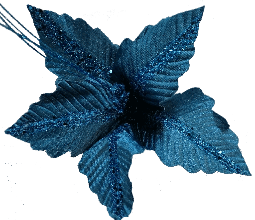 [FLM00008OB] Flor Artificial De 30cm Azul Petroleo Con 5 Petalos