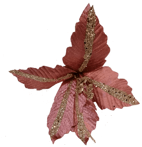 [FLM00008OpCh] Flor Artificial De 30cm Palo De Rosa/Champaña Con 5 Petalos