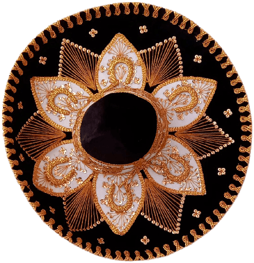 [FL20NGOR] Sombrero Charro Fino Negro con Oro