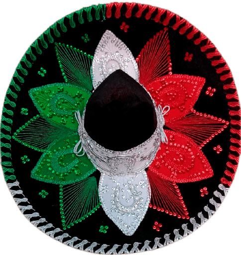 [FL20NGTR] Sombrero Charro Fino Tricolor Liso